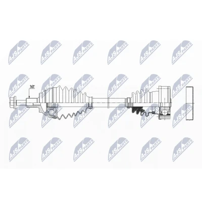 Imagen de NTY NPW VW 149 Árbol de transmisión Eje delantero, derecha 821 VOLKSWAGEN: Golf Sportsvan, 7, 7 Variant, SEAT: Leon III Hatchback