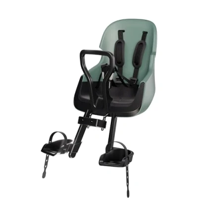 Imagen de BOBIKE 8010700003 Silla Portabebé Bicicleta Delantera Evolve Mini con Seguridad Doble, Diseño Envolvente y Montaje en Tubo de Dirección, Menta Piperita