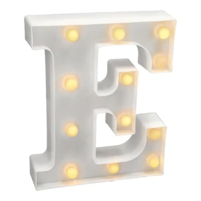 Imagen de JANDEI letras led iluminadas, letra E con luz blanca cálida, luces decoración y ambiente, nocturna bodas, cumpleaños, escaparates, números (funcionan pilas)