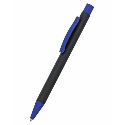 Imagen de Online bolígrafo de metal blando, retráctil aluminio, mina intercambiable, tinta negra, indeleble, color negro y azul con tacto suave, clip