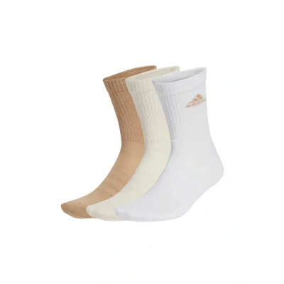 Imagen de adidas Unisex adulto Cushioned Crew Socks 3 Pairs, White/Wonder White/Warm Sandstone, 2.5 4