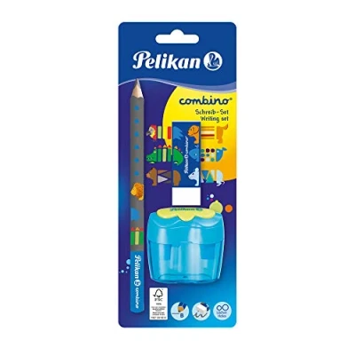Imagen de Pelikan Combino, 1 Lápices Grafito B, Azul, Jumbo, Madera, Forma Triangular Ergonómica, Material Escolar, Para Niños, Dibujar y Escribir