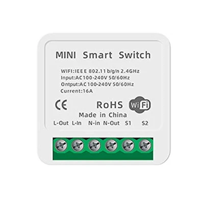 Imagen de Interruptor inteligente WiFi integrado Módulo de relé Control remoto con Smart Life, Google Home, por voz Alexa, Asistente Google, 16A(1 unidad)