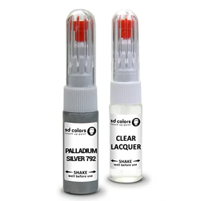 Imagen de SD COLORS PALLADIUM SILVER 792 compatible con MERCEDES Nuevo Kit DE reparación bolígrafos pintura retoque 20 ML SCRATCH CHIP CEPILLO CODE COLOR (PINTURA+LACQUER)
