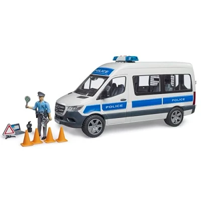 Imagen de bruder 02683 MB Sprinter vehículo policial de emergencia con módulo luz y sonido, bworld policeman 1:16, vehículo, coche policía