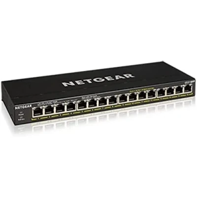 Imagen de NETGEAR Switch PoE de 16 puertos GS316PP red Gigabit Ethernet no gestionado con 16x PoE+ consumo 183W Montaje en sobremesa o pared