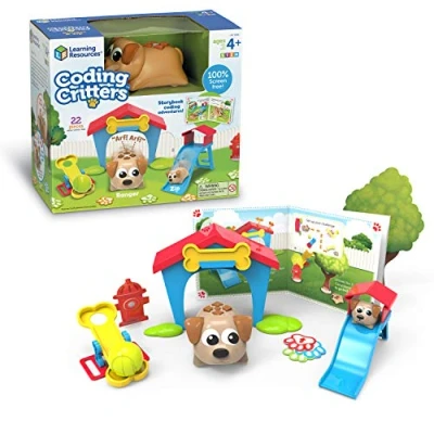 Imagen de Learning Resources LER3080 Critters: Ranger &amp; Zip, Along with Your New Playful Story Book Adventure, Endless Coding Challenges Interactive Playset, Feed, Pet and Make Friends
