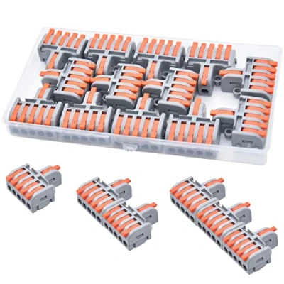 Imagen de XALXMAW 13 piezas Conectores Eléctricos, 1 en 5 fuera Se Pueden Combinar Terminales Libremente, Compacto Con Palanca, Adecuado para 0,2 4mm² cables
