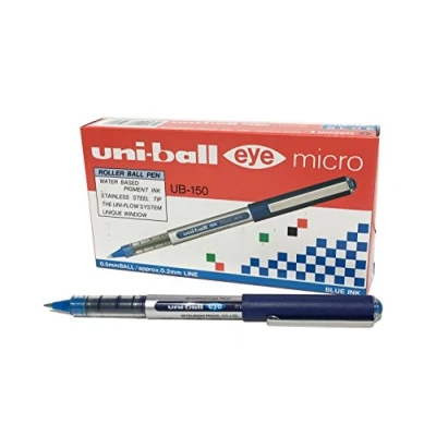 Imagen de Uni ball Eye Micro UB150 Bolígrafo de punta rodante (12 unidades), color azul