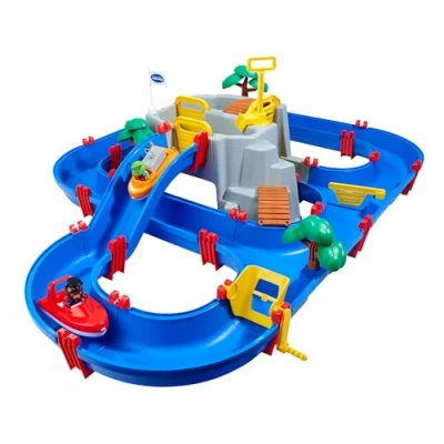 Imagen de AquaPlay Mountain Lake Circuito de Juego Acuático con Gran Cueva y Cascada, 70 piezas incluyendo 2 Figuras Barcos, A partir 3 años
