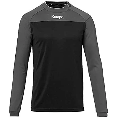 Imagen de Kempa Prime Longsleeve Camiseta De Balonmano Cuello Asimétrico, Hombre, Negro/Antracita, S