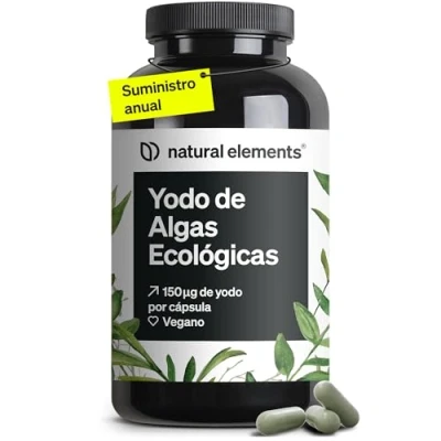 Imagen de yodo de algas Ecológicas 365 comprimidos 150µg pardas/1 comprimido calidad eco. para tiroides vegano, alta dosificación, sin aditivos producido en Alemania y probado