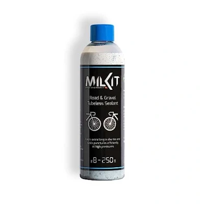Imagen de milKit leche de sellado Tubeless para bicicleta carretera y gravel, en botella 250 ml, sellador neumáticos bicicleta, sin cámara