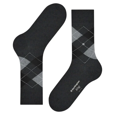 Imagen de Burlington King M SO algodón estampado 1 par, Calcetines Hombre, Gris (New Grey 3985) nuevo ecológico, 40 46