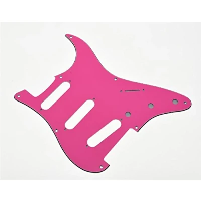 Imagen de KAISH Golpeador de guitarra vintage ST Strat SSS 8 agujeros, rosa y rojo para Stratocaster mexicana