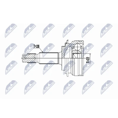Imagen de NTY NPZ TY 101 Junta Homocinética lado de rueda, Eje delantero TOYOTA: Yaris II Hatchback