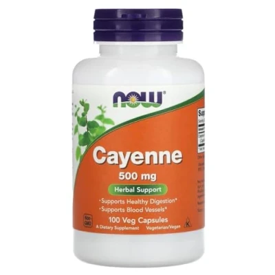 Imagen de Now Foods CAYENNE 500 mg Extracto de Cayena Apoya el metabolismo y la circulación 500mg 100 Cápsulas