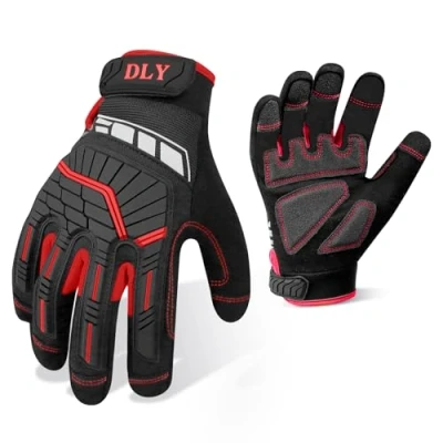 Imagen de Guantes de Trabajo Seguridad,Guantes Mecánico con Pantalla Táctil,Guantes Seguridad Mntivibratorios,Guantes Protección Antivibración Mmortiguadores,Guante para Auto Industria