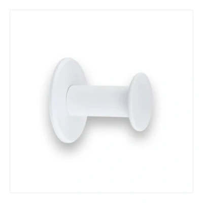 Imagen de EVI Herrajes Percha de Baño Colgador Pared Acero Inoxidable Lacado Blanco Para Colgar Ropa, Abrigos o Toallas Toallero Adhesivo y/o Tornillo 188DUALBL