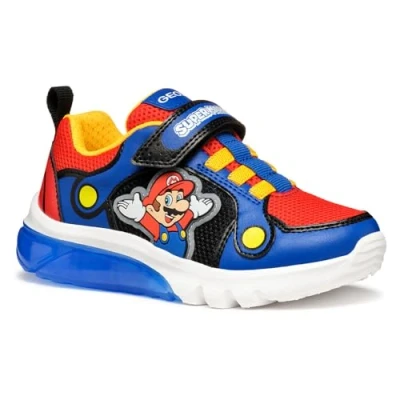 Imagen de Geox Light UP Nintendo Super Mario Ciberdron BOY Zapatillas para niños, Talla: 38, Royal/red Zapatos