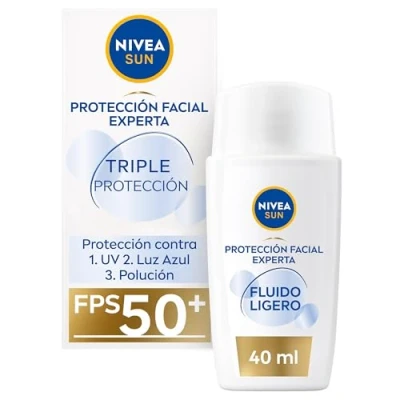 Imagen de NIVEA SUN Fluido Facial Solar Luminous 630 FP50+ (1 x 40 ml), crema con protección solar, protector antimanchas ácido hialurónico