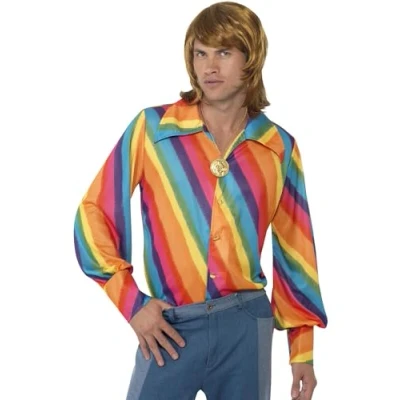 Imagen de Smiffys Camisa con colores arco iris de los 70