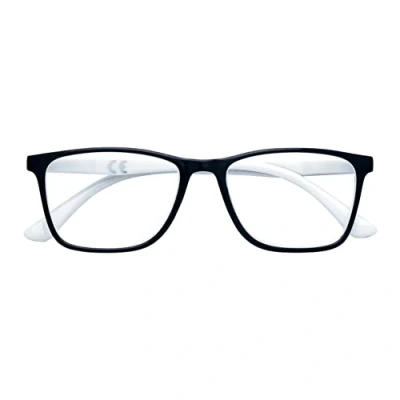 Imagen de Zippo Gafas de lectura, hechas con un marco líneas blandas, ideal para hombres y mujeres, diopter +2.00, color negro, varillas blancas