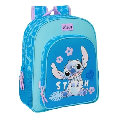 Imagen de STITCH HAWAII Mochila Escolar Niño, Infantil, Adaptable a Carro, Ideal para Niños en Edad Escolar, Cómoda y Versátil, Calidad Resistencia, 32x12x38 cm, Color Azul