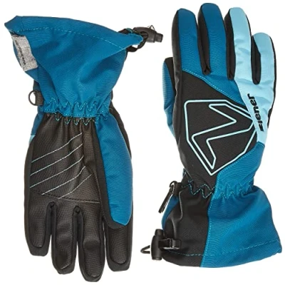 Imagen de Ziener Guantes de esquí Laval para niños, Impermeables, Extra cálidos, Lana, Azul Sea, 4