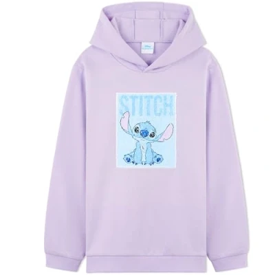 Imagen de Disney Stitch Sudadera con Capucha Reversible de Lentejuelas para Niñas y Adolescentes (Púrpura, 13 14 Años)