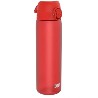 Imagen de Ion8 Botella Agua, 500ml, a Prueba de Fugas, Fácil Abrir, Cerradura Segura, Apta para Lavavajillas, Sin BPA, Asa Transporte, Limpiar, Neutro en Carbono, Rojo