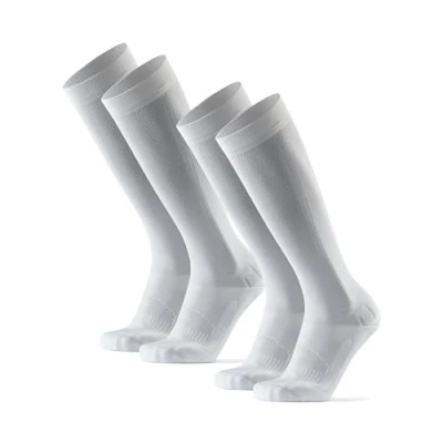 Imagen de DANISH ENDURANCE Calcetines de Compresión Mujer y Hombre, Deporte, Running, Recuperación, 2 Pack Blanco 35 38