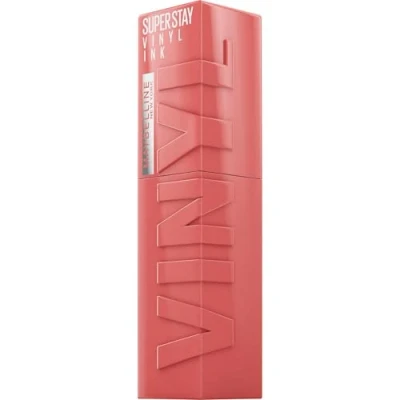 Imagen de Maybelline New York Superstay Vinyl Ink, Pintalabios Efecto Vinilo, Vinilo Fijo, Larga Duración, Tono 100 Charmed