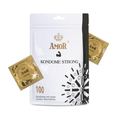 Imagen de Preservativos AMOR Premium Strong, extrafuertes, grosor de 0,08 mm, Ø 53 paquete 100