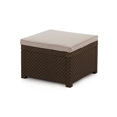Imagen de Shaf Diva Puff Exterior para Muebles de Jardin Taburete Bajo Fabricado en España con Materiales Reciclados Color Wengué