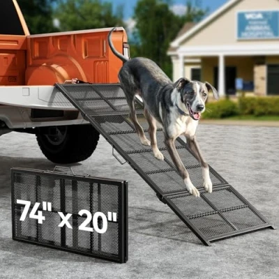 Imagen de 190 x 50CM Rampa Grande para Perro Coche, Portátil Extra Ancha Mediano y Grandecon Superficie de, hasta 400LBS de Coche SUV/Camión