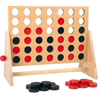 Imagen de Small Foot Juego de salón Cuatro en Raya Madera, clásico versión Grande, a Partir 5 años, 1981 Familia Juguetes, Multicolor, (1981.0)