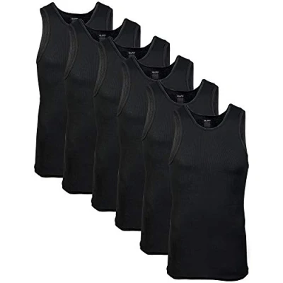 Imagen de Gildan A Shirt Tanks, Multipack, Style G1104 Ropa Interior, Negro (Pack 6), L Hombres