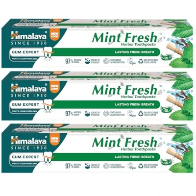Imagen de Himalaya Mint Fresh Herbal Toothpaste Gum Expert Range for Healthy, Protected Gums and Breath, 75 ml (3 Pack)