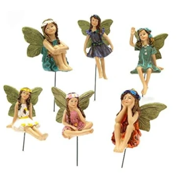 Imagen de AIITLLYNA Figurita de Hadas,6 Juegos Jardín Hadas en Miniatura,Fairy Garden Jardin Las Hadas,Figuras Miniaturas Resina para Decoración Planta Ornamento