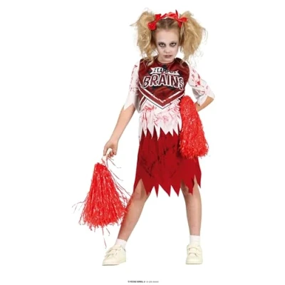 Imagen de FIESTAS GUIRCA Disfraz de Animadora Zombi Vestido Rojo y Blanco para Niñas 7 9 Años