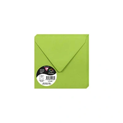Imagen de Clairefontaine 5548C Un paquet de 20 enveloppes Pollen gommées 14x14 cm 120g, Vert menthe