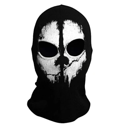 Imagen de TRIXES Ghost Mask Balaclava para hombres de cara completa Máscaras terror esquí traje vestir lujo Cosplay Airsoft Motorcycling Paintball Un tamaño negro