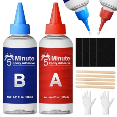 Imagen de WAN2TLK Pegamento epoxi 2 Componentes, 250ml Resina Extra Fuerte Transparente para Reparación Rapida, Adhesivo 5 Minutos Reparar Cerámica, Madera, Metal, Baldosas, Plastico