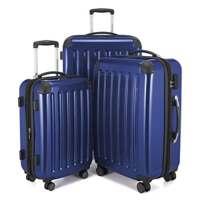 Imagen de HAUPTSTADTKOFFER Alex R2 Juego de 3 maletas, Maletas rígidas, Trolley, Equipaje viaje mate, Set viaje, 4 ruedas dobles (S, M y L), Azul oscuro