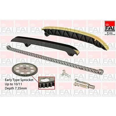 Imagen de FAI AutoParts TCK208NG Juego de Cadena distribución sin juntas, con ruedas dentadas Símplex, bajo ruido VOLKSWAGEN: GOLF 6