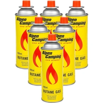 Imagen de Alpen Camping Cartucho de Gas Isobutano Botella para Estufa 400ml EN417 (6)