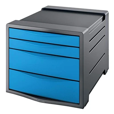 Imagen de Esselte Group Europost Vivida Cajonera para documentos (4 cajones, poliestireno), color azul