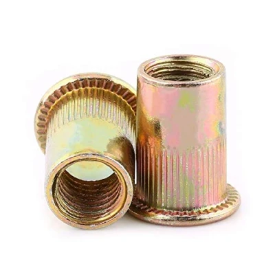 Imagen de Tuercas de Remache Acero al Carbono Roscado Métrico Cabeza Plana Inserto Nutsert Rivnuts Kit (M3 100pcs)