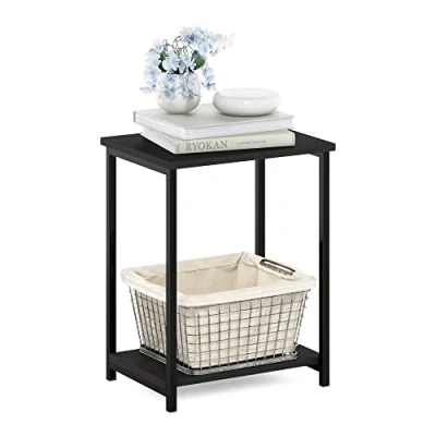 Imagen de Furinno Simplista Mesa Auxiliar con Marco de Metal, Madera, Espresso, Paquete 1